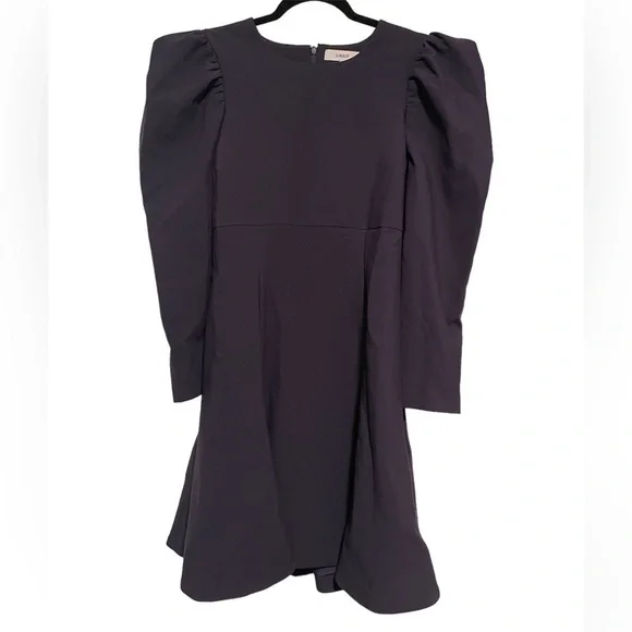 LIKELY Navy Alia Favorite Stretch Puff Sleeve Fit & Flare Dress - 10 - Picture 5 of 9